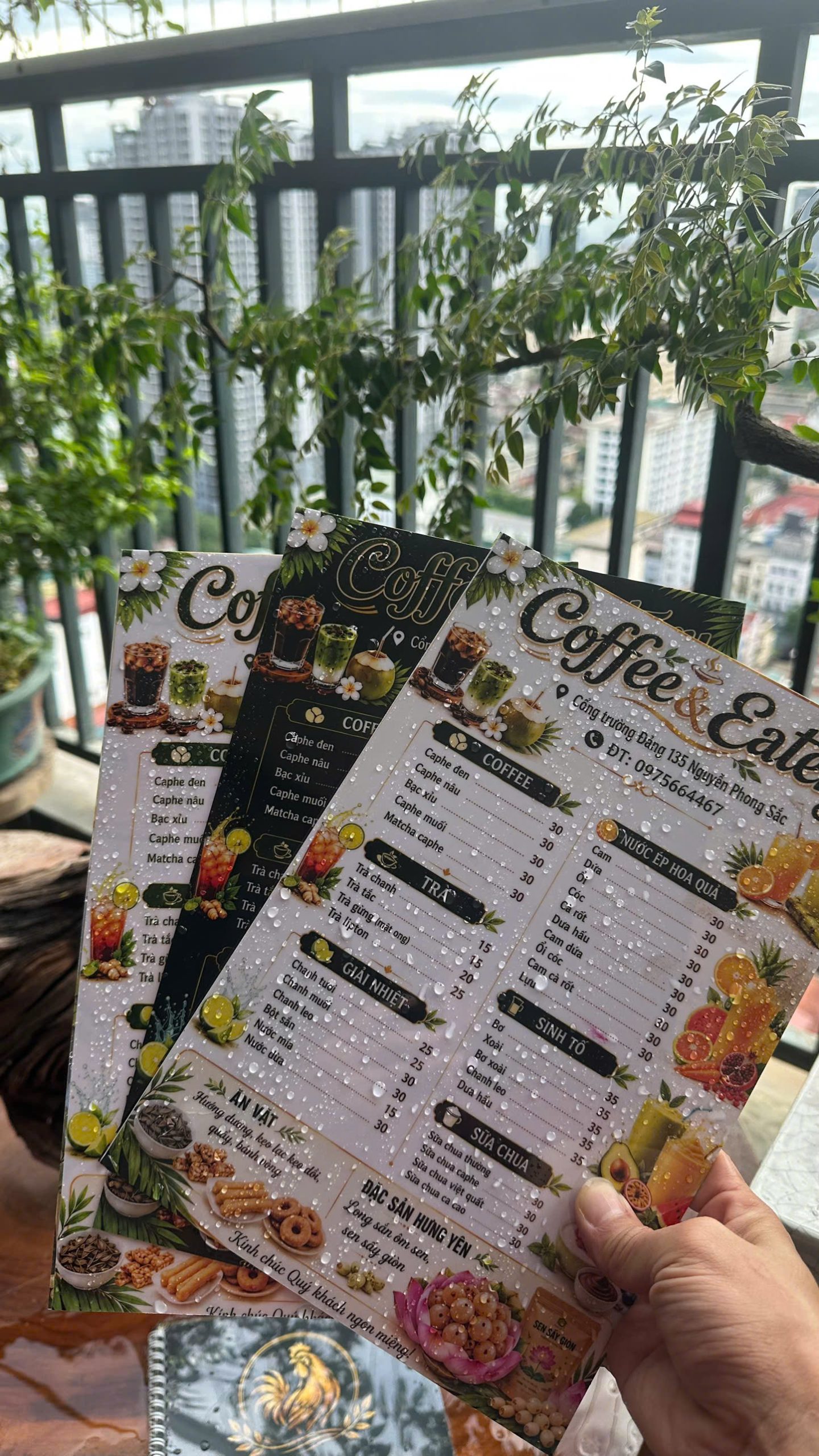 Menu đồ uống cán màng chống nước